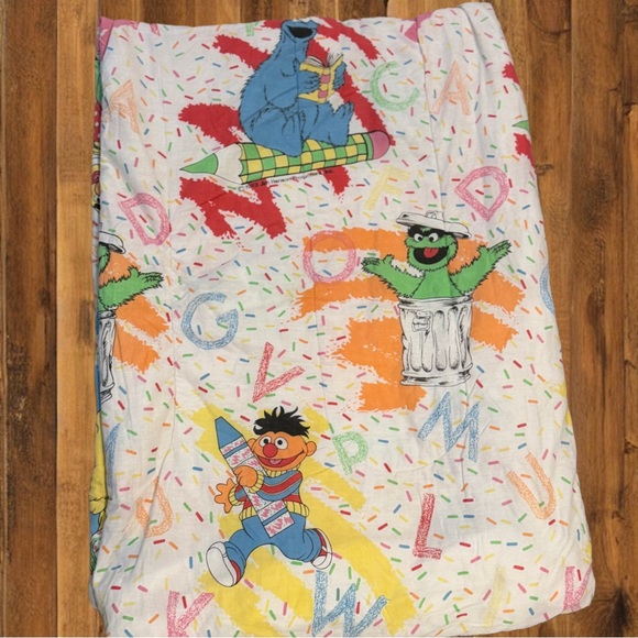 Sesame Street Other - 1993 Sesame Street Comforter – Alphabet Crayon Print – Twin Size Vintage